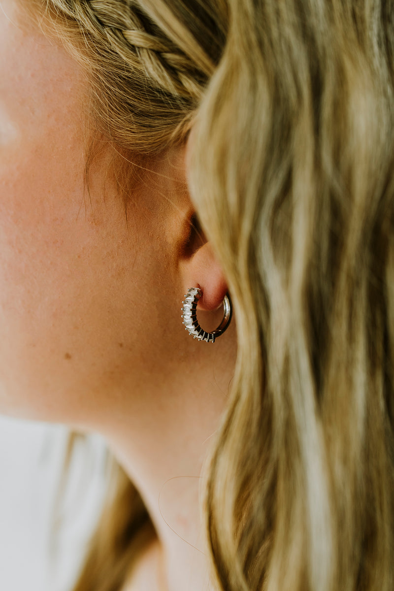 Baguette Hoop Earrings