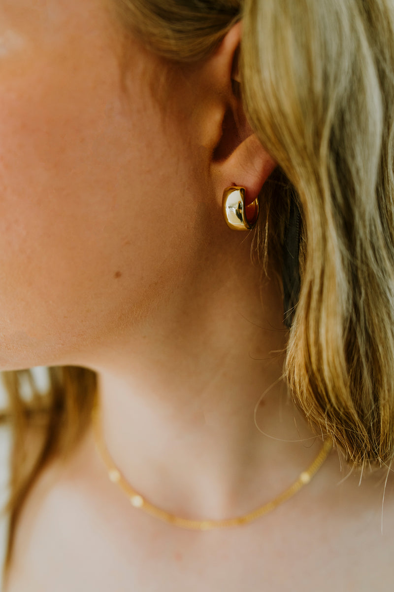Minimalist 24K Gold Filled Thick Huggie Hoop Earrings