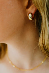 Minimalist 24K Gold Filled Thick Huggie Hoop Earrings