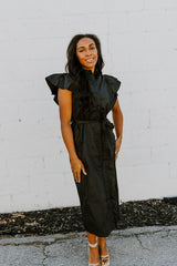 Flutter Sleeve Midi Dress