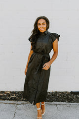 Flutter Sleeve Midi Dress