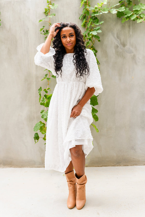 Kenedi Ivory Floral Dress