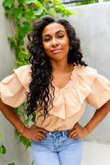 Peach Ruffle Blouse