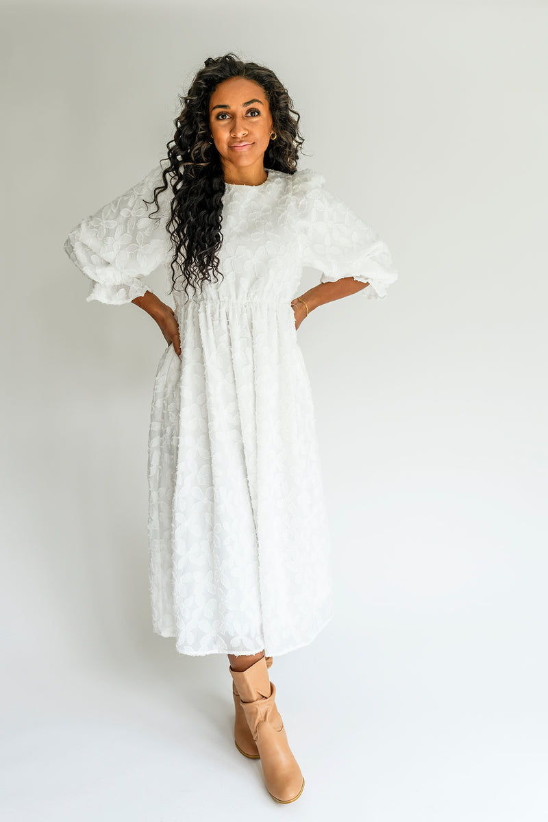 Kenedi Ivory Floral Dress