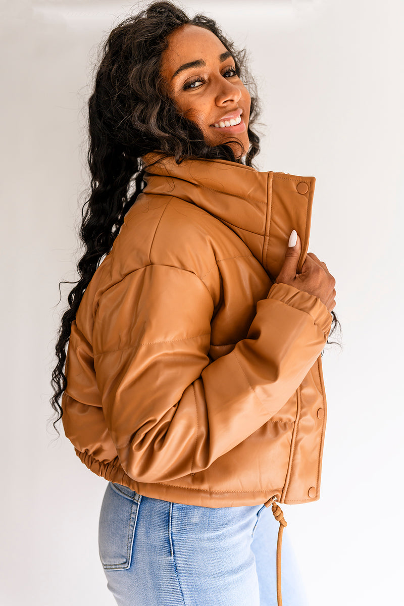 Camel Puffer Coat