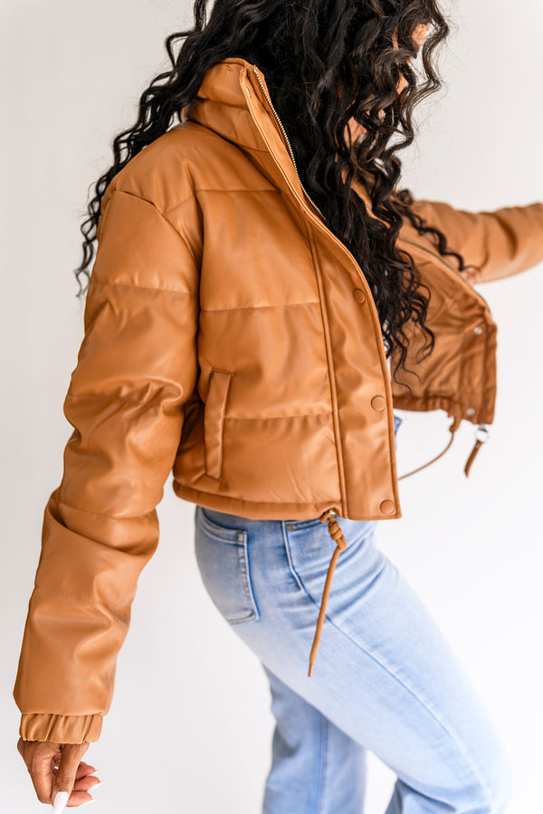 Camel Puffer Coat