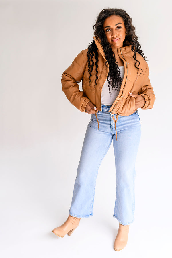Camel Puffer Coat