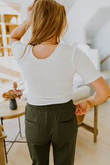 Ribbed White Top