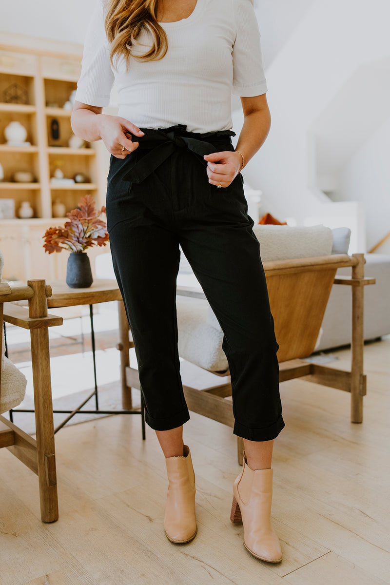 Black Paperbag Pants