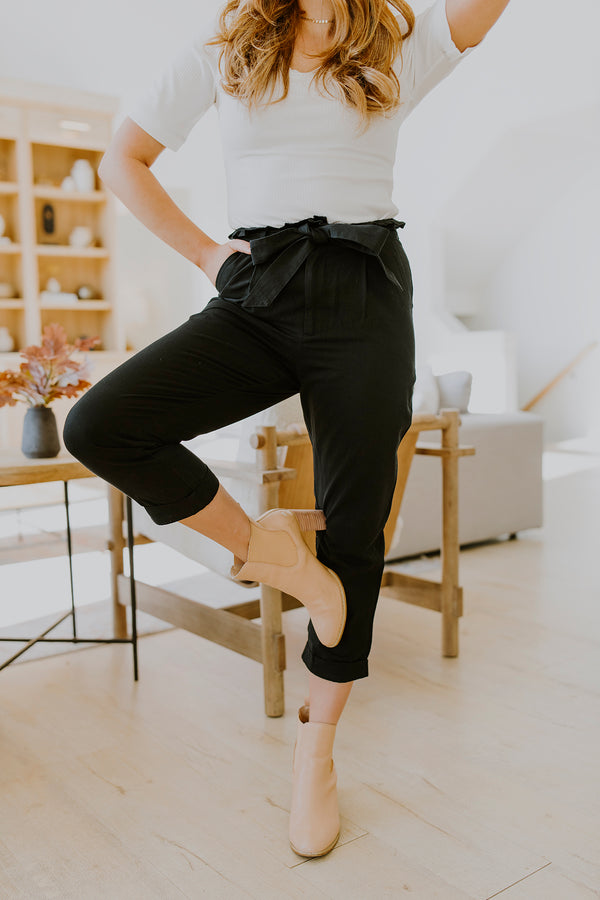 Black Paperbag Pants