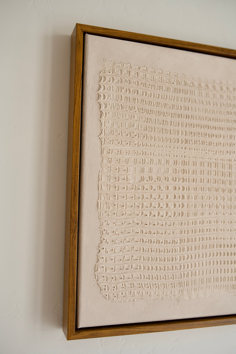 Beige Abstract Lines Textured Artwork - 3D Minimalist Abstract Textured Artwork- Wabi Sabi Art (Copy)