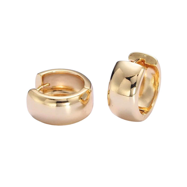 Minimalist 24K Gold Filled Thick Huggie Hoop Earrings