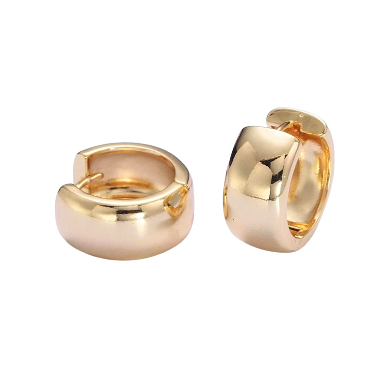 Minimalist 24K Gold Filled Thick Huggie Hoop Earrings