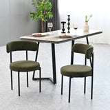 Set of 2 Mid-Century Modern Bouclé Dining Chairs – Textured Neutral Upholstery | Blush Lane Home-1