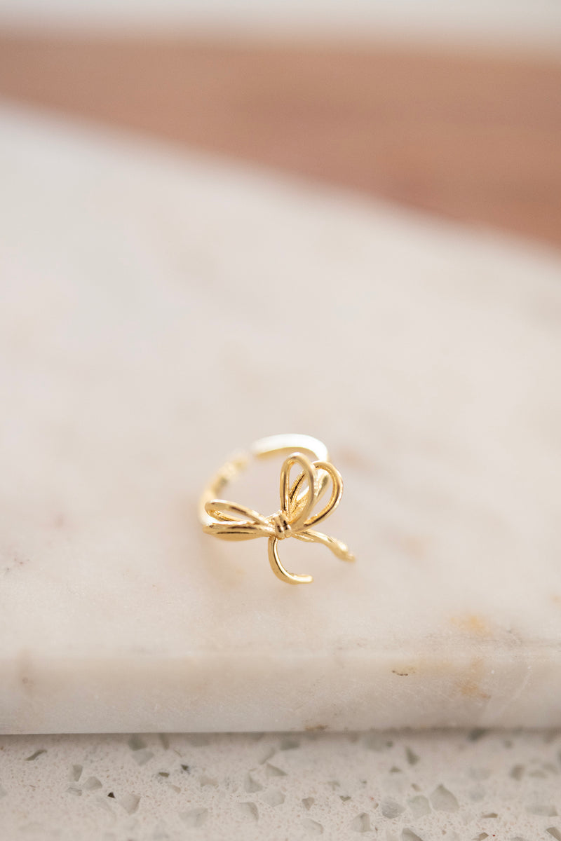 Double Tied Bow Ribbon Ring in Gold & Silver 14K Gold Filled