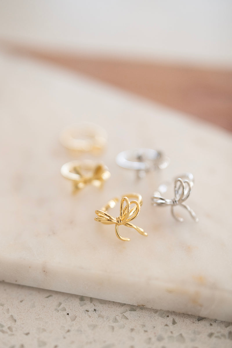 Double Tied Bow Ribbon Ring in Gold & Silver 14K Gold Filled