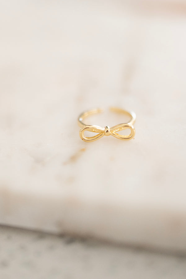 14K Gold Filled Open Ribbon Bow Ring in Gold