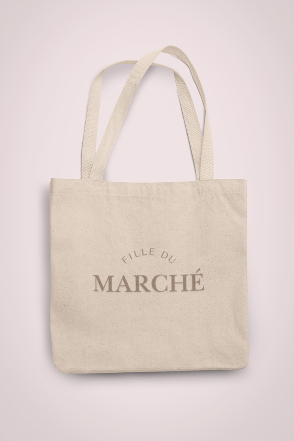 Copy of Eco-Friendly Cotton Canvas Tote Bag  Fille du marché in brown – Perfect for Markets, Shopping, Gifts, and Everyday Use