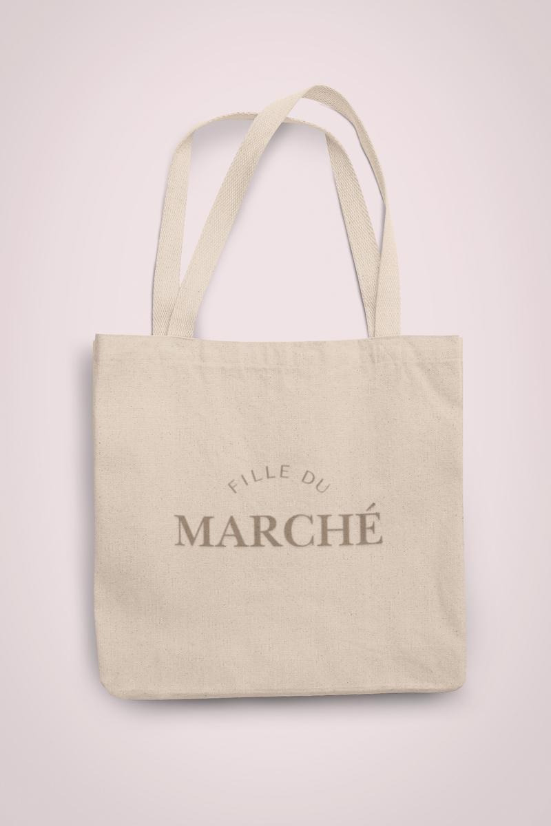 Copy of Eco-Friendly Cotton Canvas Tote Bag  Fille du marché in brown – Perfect for Markets, Shopping, Gifts, and Everyday Use