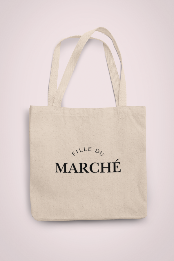 Eco-Friendly Cotton Canvas Tote Bag  Fille du marché – Perfect for Markets, Shopping, Gifts, and Everyday Use
