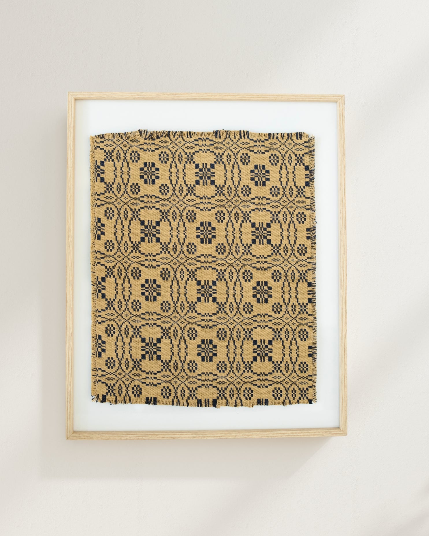 "Framed vintage-inspired textile artwork in yellow and blue upholstery fabric"

"Mid-century modern textile wall art – blue and yellow fabric"

"Boho eclectic framed wall decor made from vintage upholstery textile"