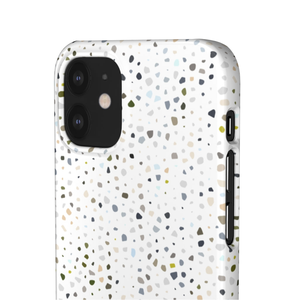 White Terrazzo Phone Case