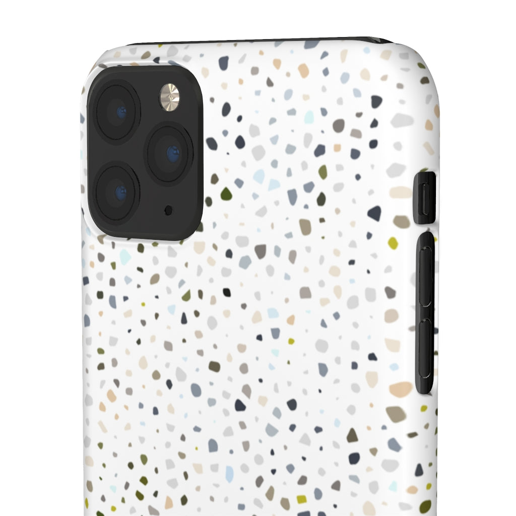White Terrazzo Phone Case