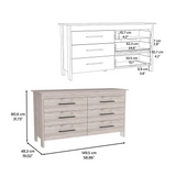 DEPOT E-SHOP Paris 6 Drawer Double Dresser