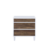 Lurel Night Table, White & Weathered Oak