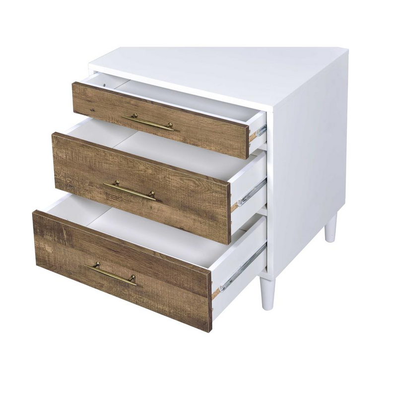 Lurel Night Table, White & Weathered Oak