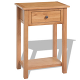 vidaXL Console Table Solid Oak Wood 19.7"x12.6"x29.5" Brown