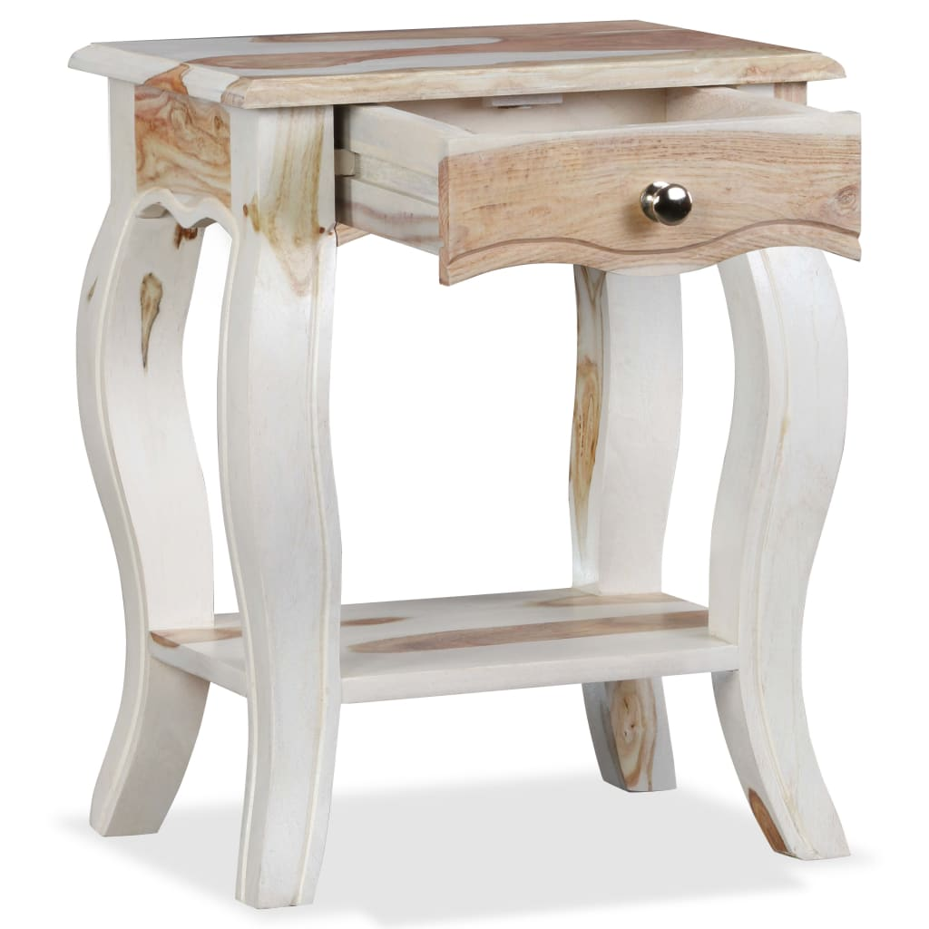 vidaXL Bedside Cabinet Solid Sheesham Wood 15.7"x11.8"x19.7"