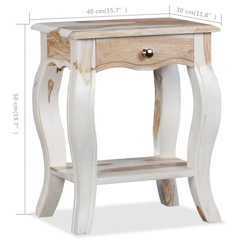 vidaXL Bedside Cabinet Solid Sheesham Wood 15.7"x11.8"x19.7"
