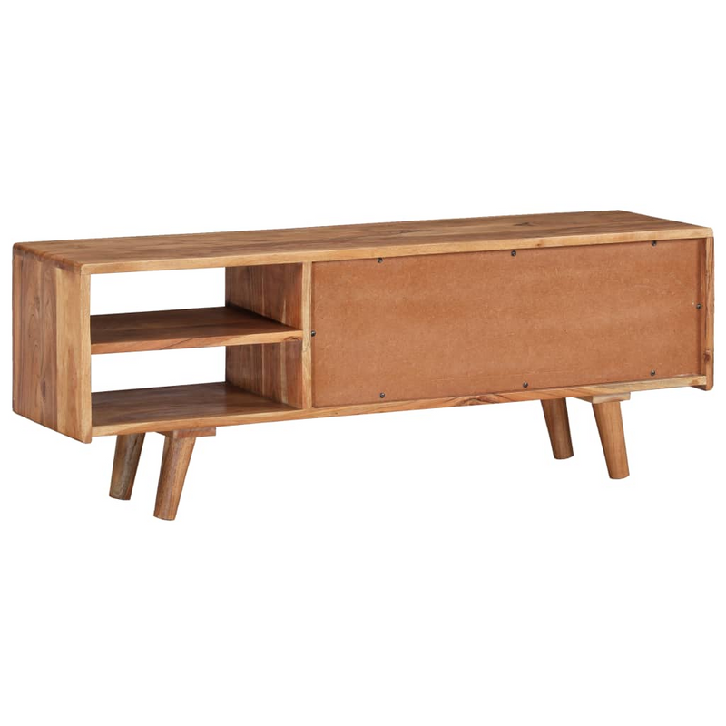 vidaXL TV Cabinet Solid Acacia Wood with Carved Doors 46.1"x11.8"x15.7"