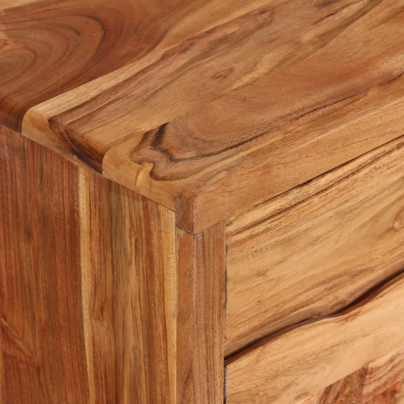 vidaXL TV Cabinet Solid Acacia Wood with Carved Doors 46.1"x11.8"x15.7"