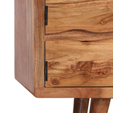 vidaXL TV Cabinet Solid Acacia Wood with Carved Doors 46.1"x11.8"x15.7"