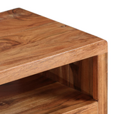 vidaXL TV Cabinet Solid Acacia Wood with Carved Doors 46.1"x11.8"x15.7"