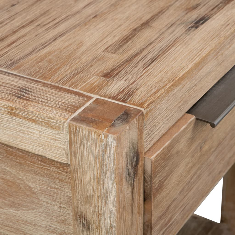 vidaXL Nightstand with Drawer 15.7"x11.8"x18.9" Solid Acacia Wood
