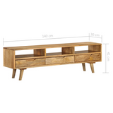 vidaXL TV Cabinet Solid Mango Wood 55.1"x11.8"x16.1"