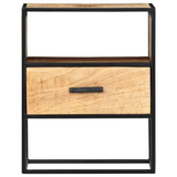 vidaXL Nightstand 15.7"x11.8"x19.6" Solid Mango Wood