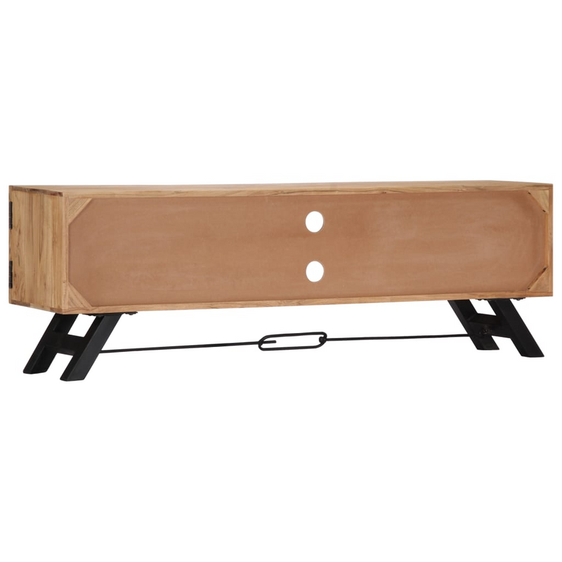 vidaXL TV Cabinet 55.1"x11.8"x17.7" Solid Acacia Wood