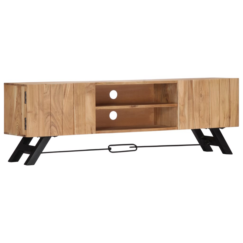 vidaXL TV Cabinet 55.1"x11.8"x17.7" Solid Acacia Wood