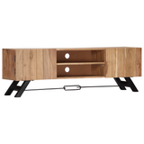 vidaXL TV Cabinet 55.1"x11.8"x17.7" Solid Acacia Wood