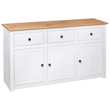 vidaXL Sideboard White 53.1"x15.7"x31.5" Solid Pinewood Panama Range