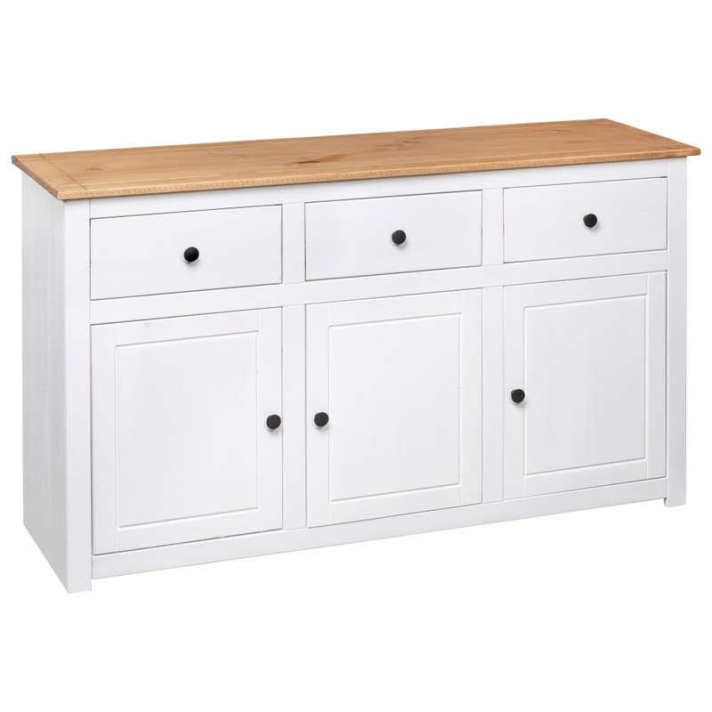 vidaXL Sideboard White 53.1"x15.7"x31.5" Solid Pinewood Panama Range