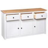 vidaXL Sideboard White 53.1"x15.7"x31.5" Solid Pinewood Panama Range