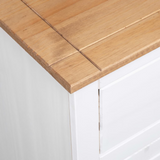 vidaXL Sideboard White 53.1"x15.7"x31.5" Solid Pinewood Panama Range