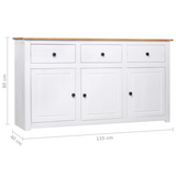 vidaXL Sideboard White 53.1"x15.7"x31.5" Solid Pinewood Panama Range