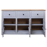 vidaXL Sideboard Gray 53.1"x15.7"x31.5" Solid Pinewood Panama Range