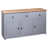 vidaXL Sideboard Gray 53.1"x15.7"x31.5" Solid Pinewood Panama Range